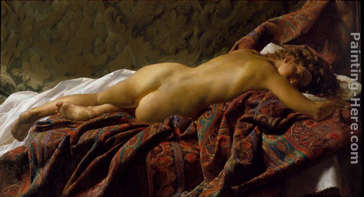 Reclining Nude painting - Jacob Collins Reclining Nude art painting